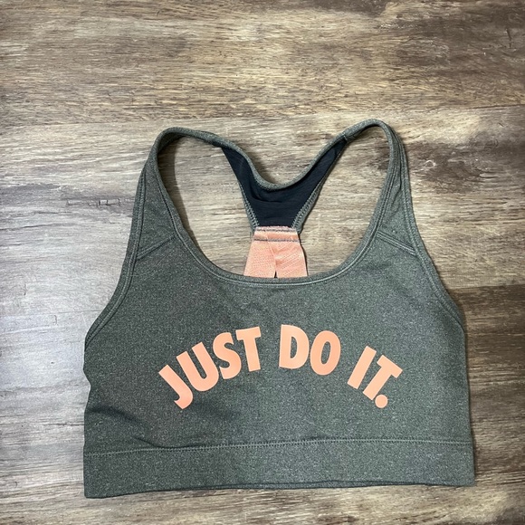 Nike Other - Nike Just Do It Gray and Orange Sports Bra